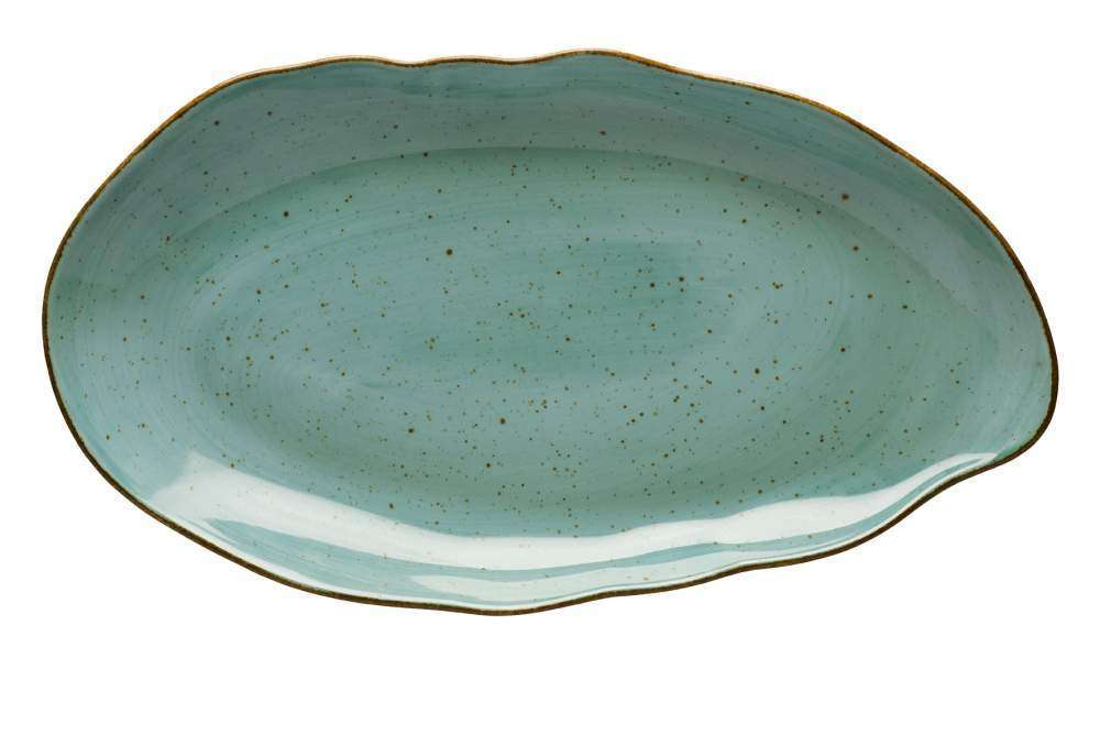 Блюдо Lubiana Stone age decor 38 см бирюзовое 4662-6630L