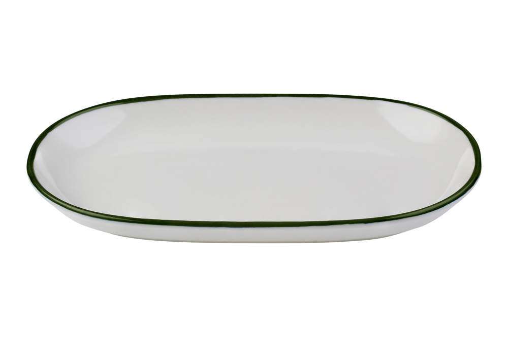 Тарелка овальная ID Fine Modest Green magnus 33X21 см 16001-143033 - Фото 1