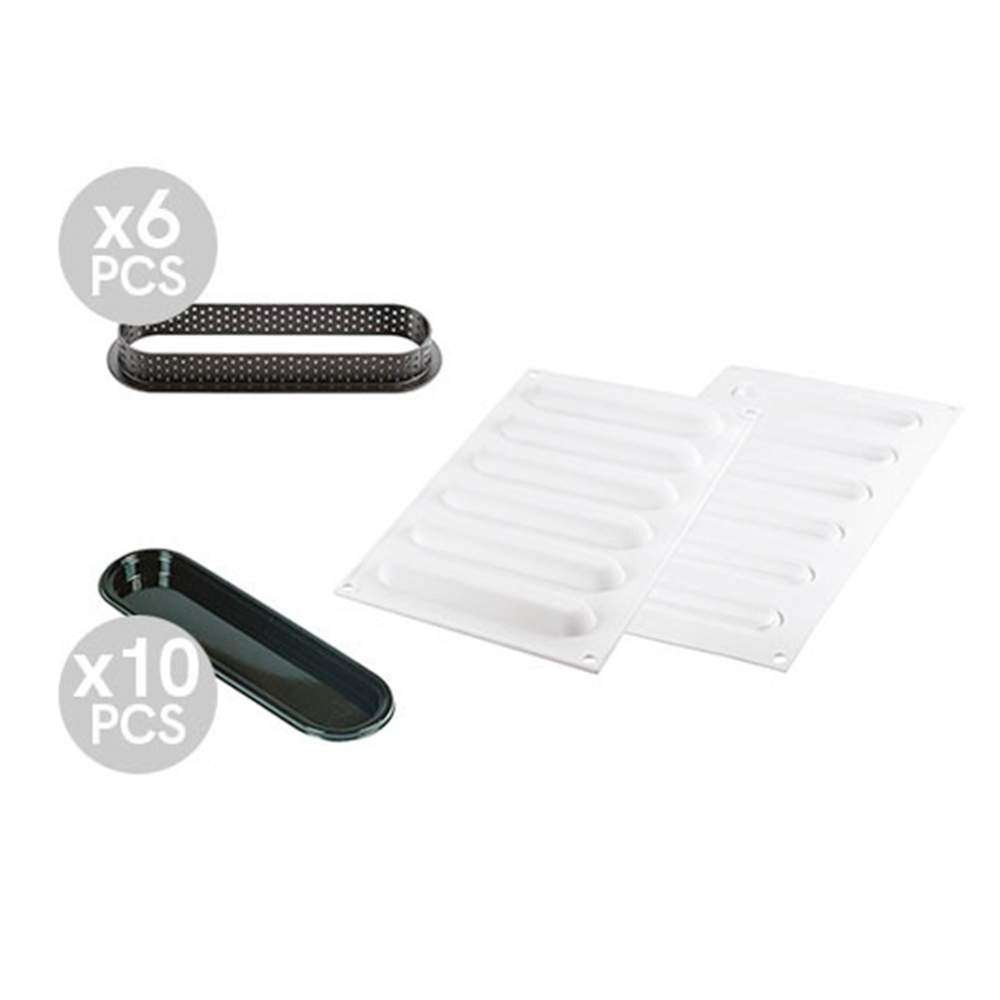 Набор форм для тартов OBLONG Silikomart KIT TARTE RING OBLONG 146x35 MM - Фото 1