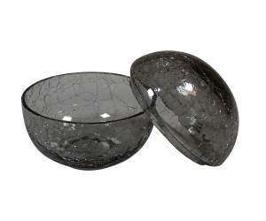 Салатник с крышкой Studio Raw Crackled glass 12 см grey RD23004