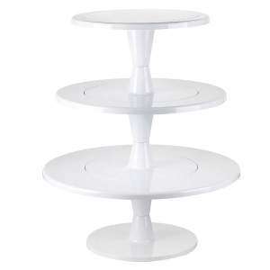 Стойка для десертов трехярусная d-24 см, 30 см, 35 см белая Silikomart HULA UP XXL WHITE