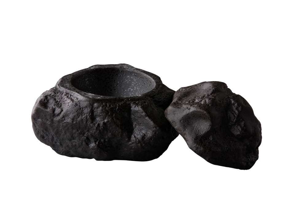 Ємність, салатник для подачі з кришкою Studio Raw Natural Stone 16.5X16.5 см h13.5 см black - RD19101 - Фото 1