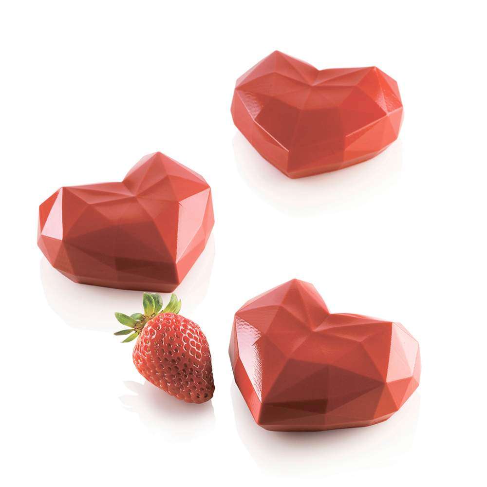 Силиконовая форма для десертов Сердце 110 мл Silikomart AMORINI ORIGAMI 110 - Фото 1