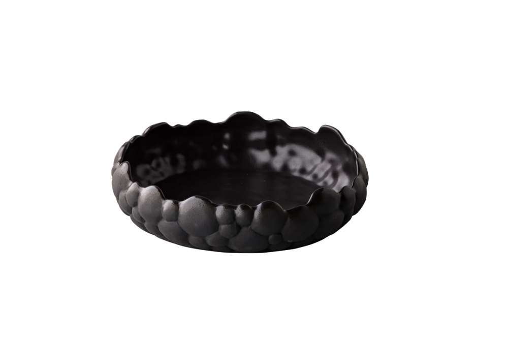 Салатник, тарелка с бортом Studio Raw Bubble curved 1000 мл d20.5Xh5.5 см black RD18825