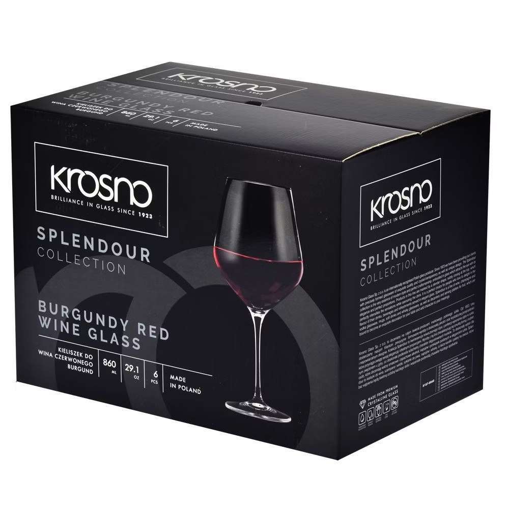 Бокал для красного вина burgund Krosno Splendour 860 мл 5900345787442 - Фото 2