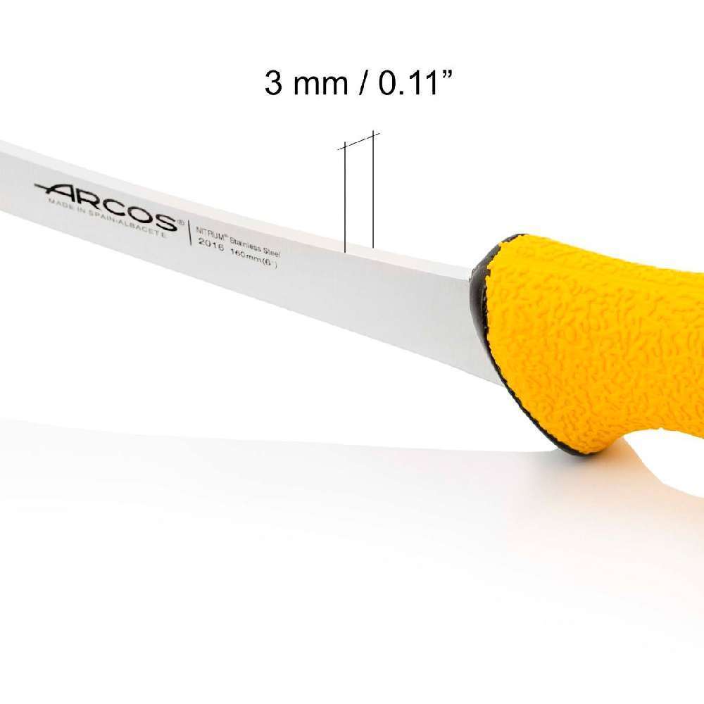 Нож обвалочный 160 мм жесткий со скошенным лезвием, серия DUO PRO Arcos  201600 - Фото 4