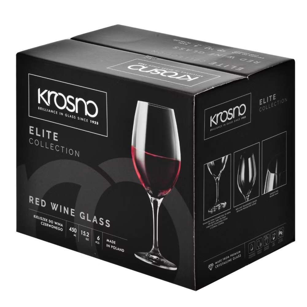 Бокал для красного вина pinot Krosno Elite 450 мл 5900345789637 - Фото 2