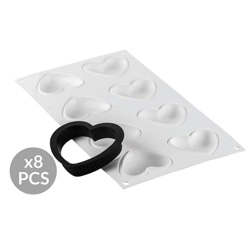 Форма для тартов AMORE 30 мл Silikomart KIT TARTE RING AMORE 80x70 MM - Фото 2