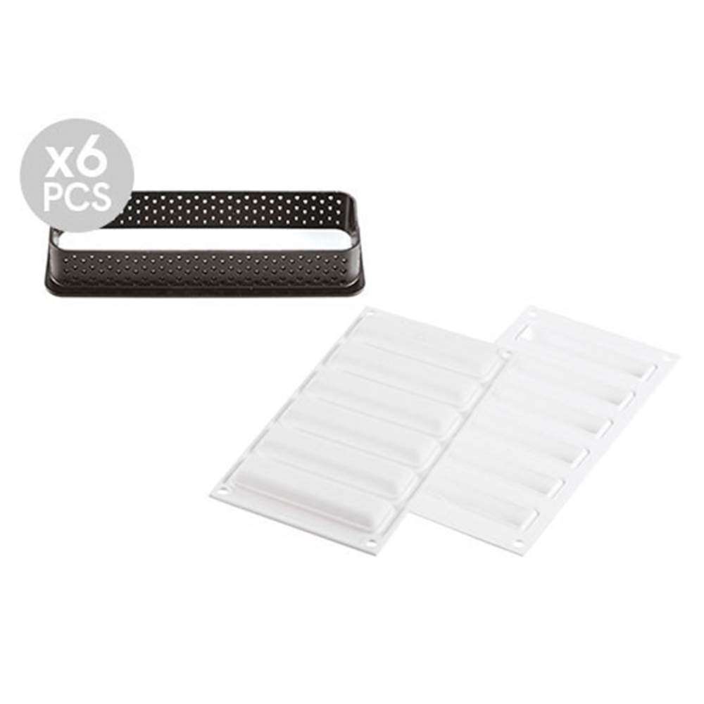 Набор форм для тартов RECTANGULA Silikomart KIT TARTE RING RECTANGULA 120x35 MM - Фото 1