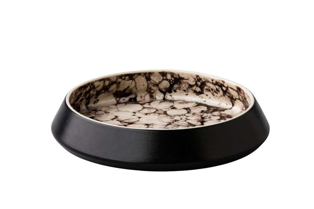 Тарелка глубокая с бортом Studio Raw Bubble Satin 750 мл  d20Xh3.8 см black RD18221 - Фото 1
