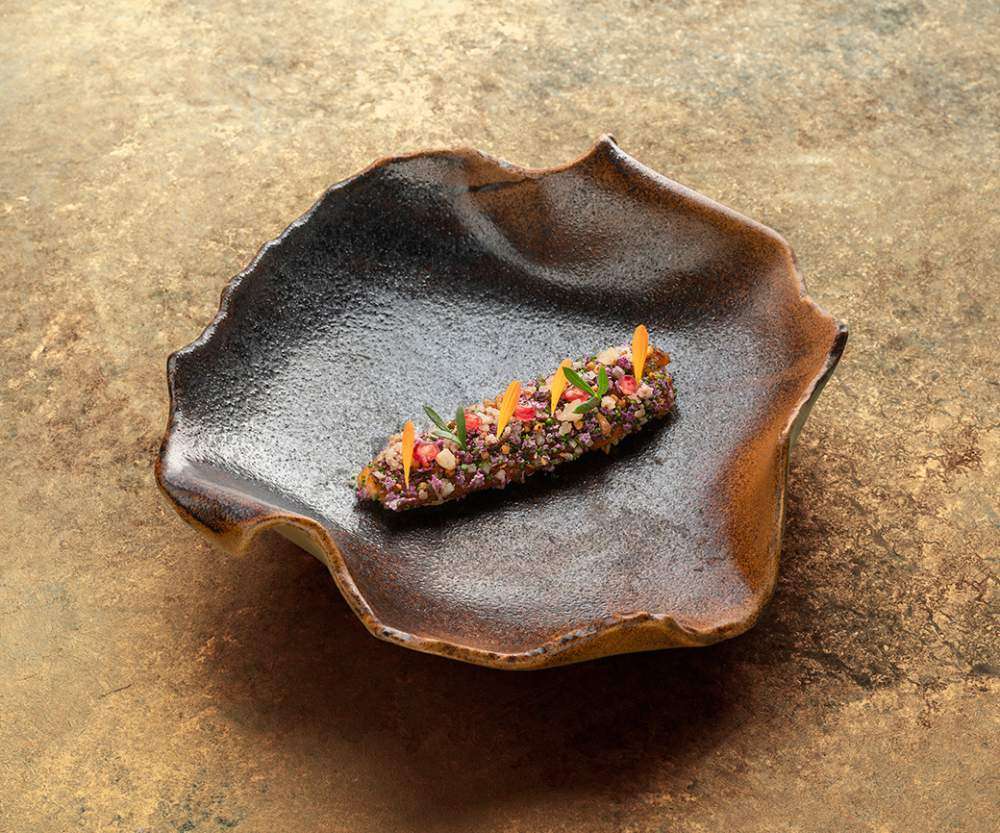 Салатник, тарелка Studio Raw Leaf 30X28.5Xh8 см gold-brown RD19123 - Фото 3